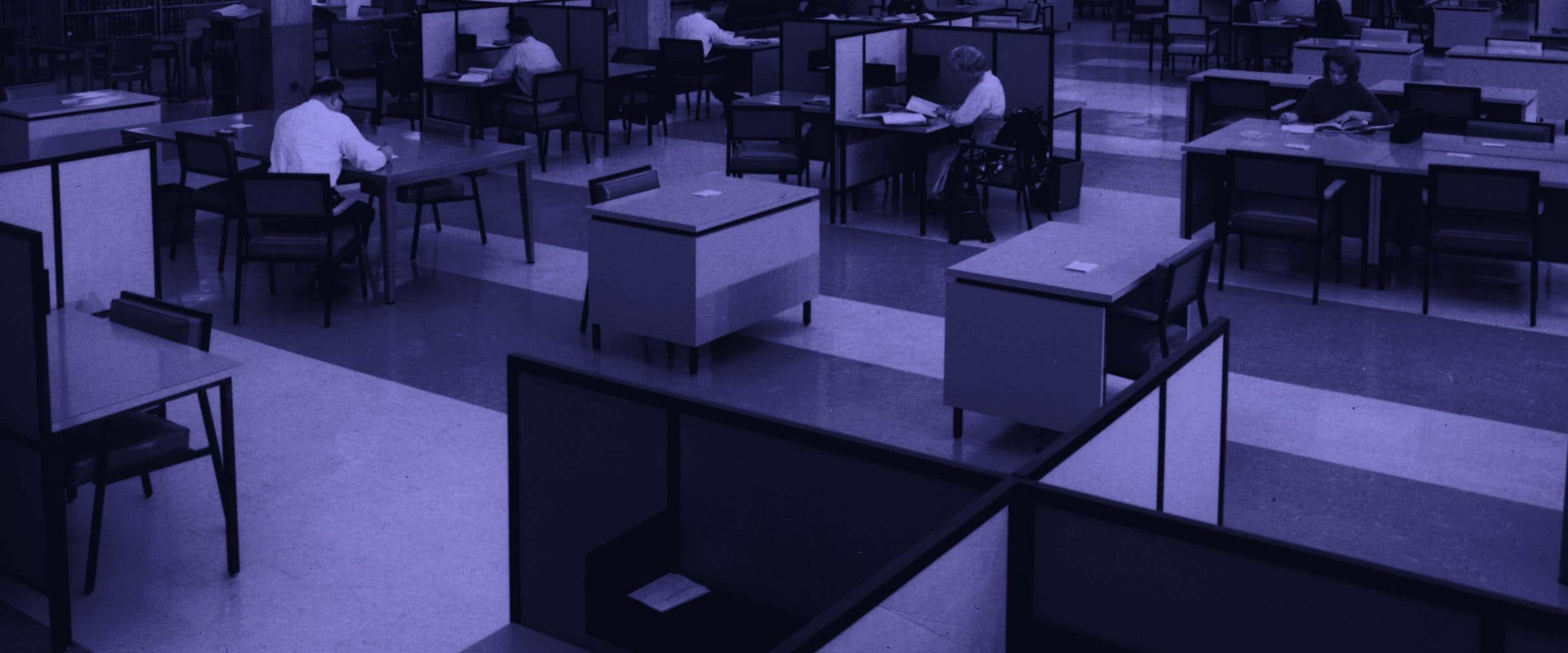 The main reading room of the National Library of Medicine in the 1960s.